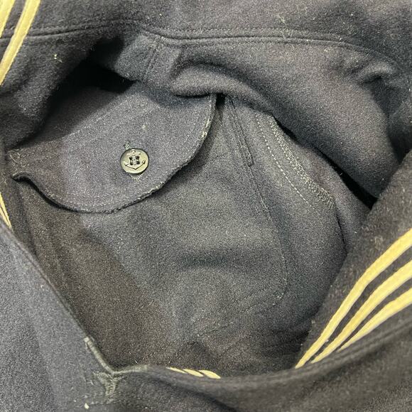 Vtg U.S. Navy Cracker Jack Uniform Brownwood 40L Wool Jumper Dress Blue Sailor - Picture 5 of 9